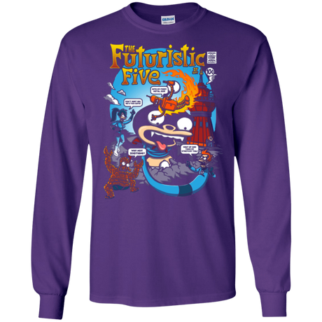 T-Shirts Purple / S Futurama Fantastic 4 Men's Long Sleeve T-Shirt