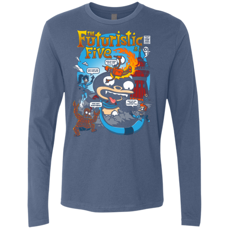 T-Shirts Indigo / S Futurama Fantastic 4 Men's Premium Long Sleeve