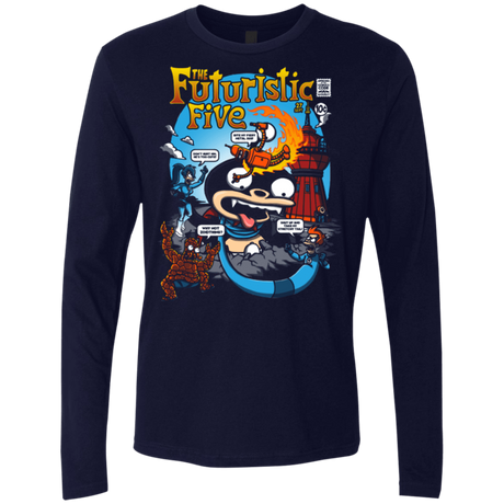 T-Shirts Midnight Navy / S Futurama Fantastic 4 Men's Premium Long Sleeve