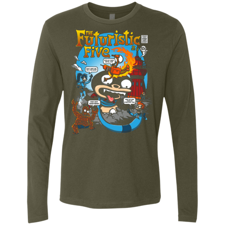 T-Shirts Military Green / S Futurama Fantastic 4 Men's Premium Long Sleeve