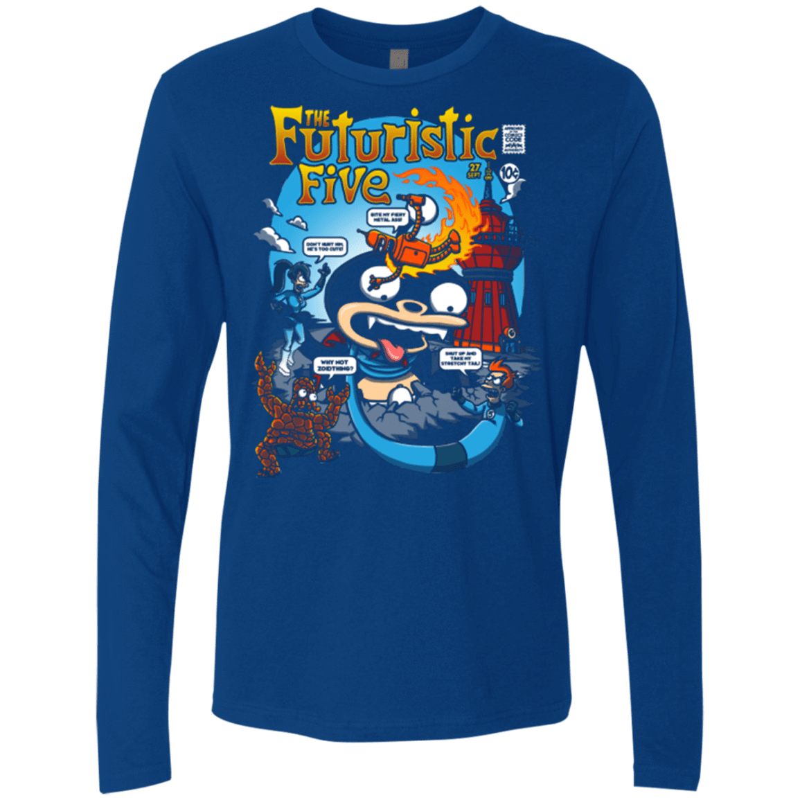 T-Shirts Royal / S Futurama Fantastic 4 Men's Premium Long Sleeve