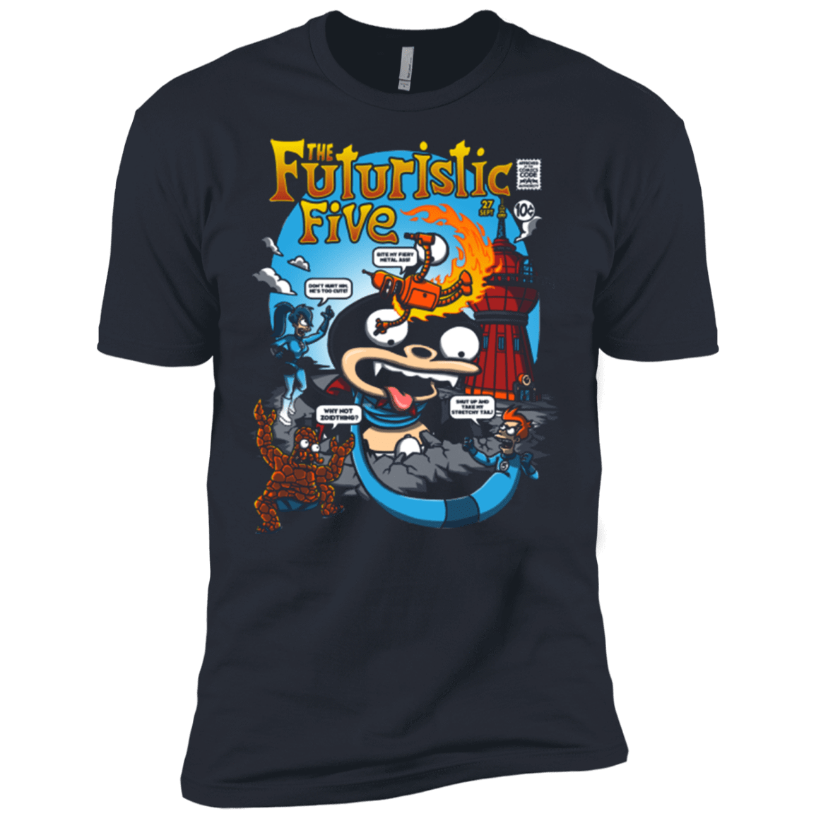 T-Shirts Indigo / X-Small Futurama Fantastic 4 Men's Premium T-Shirt