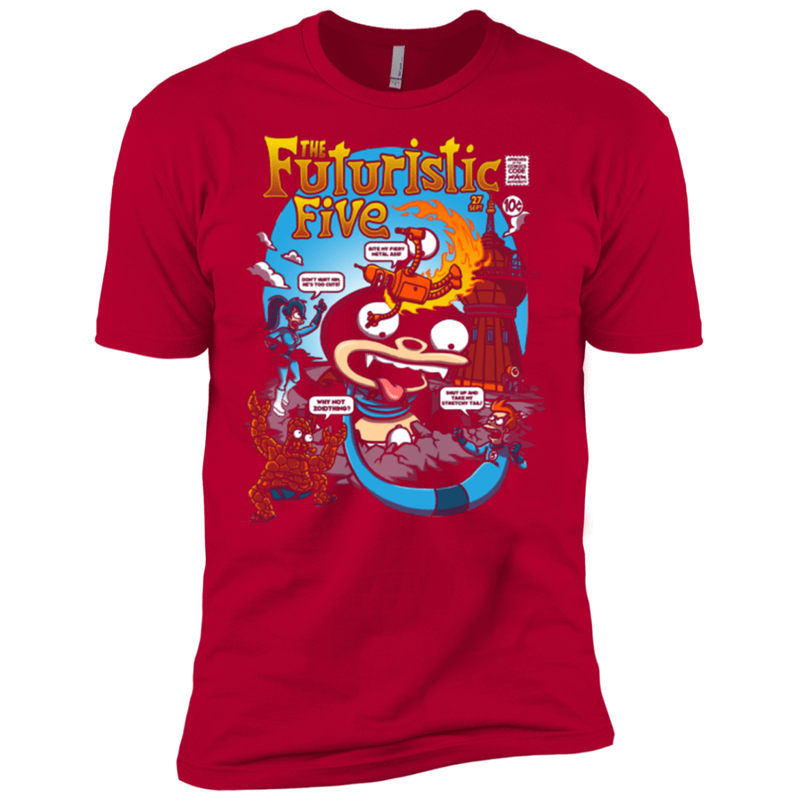 T-Shirts Red / X-Small Futurama Fantastic 4 Men's Premium T-Shirt