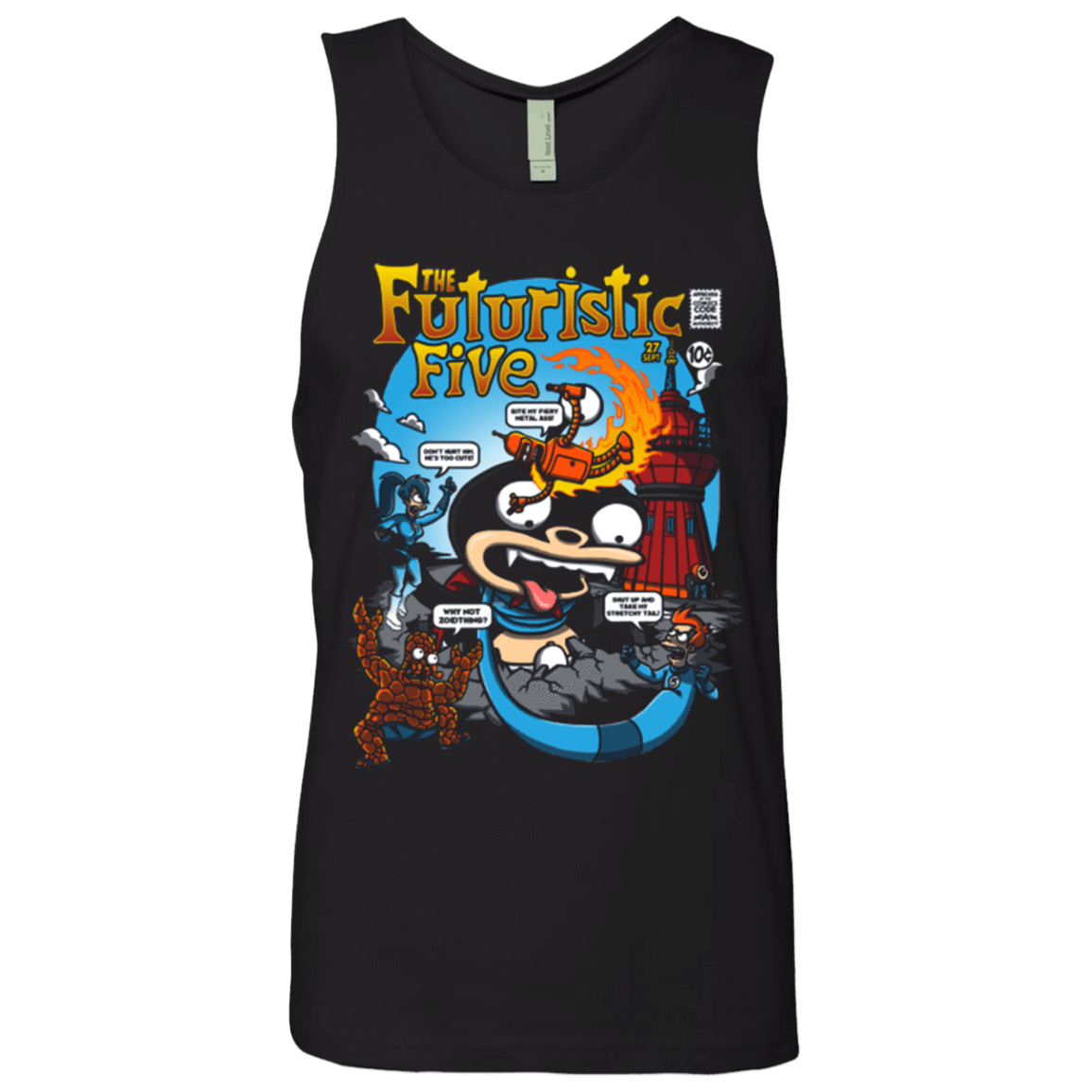 T-Shirts Black / S Futurama Fantastic 4 Men's Premium Tank Top