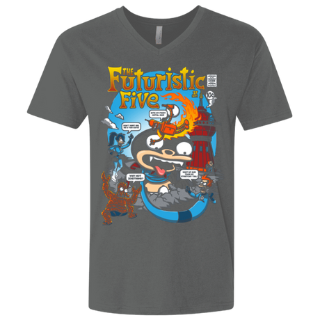 T-Shirts Heavy Metal / X-Small Futurama Fantastic 4 Men's Premium V-Neck