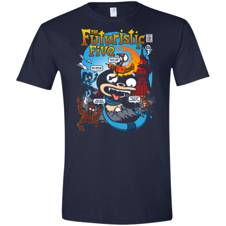 T-Shirts Navy / X-Small Futurama Fantastic 4 Men's Semi-Fitted Softstyle