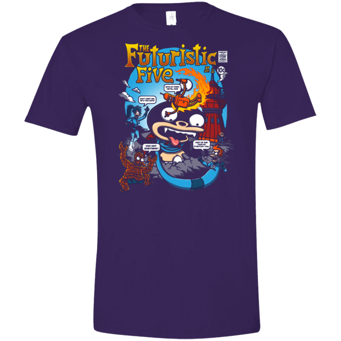 T-Shirts Purple / S Futurama Fantastic 4 Men's Semi-Fitted Softstyle