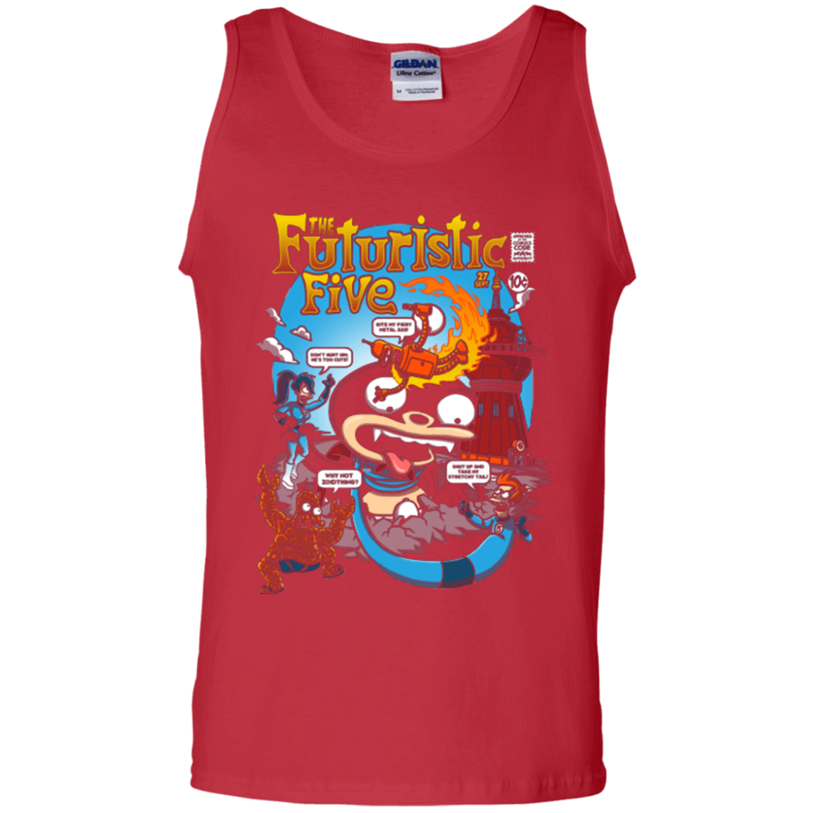 T-Shirts Red / S Futurama Fantastic 4 Men's Tank Top