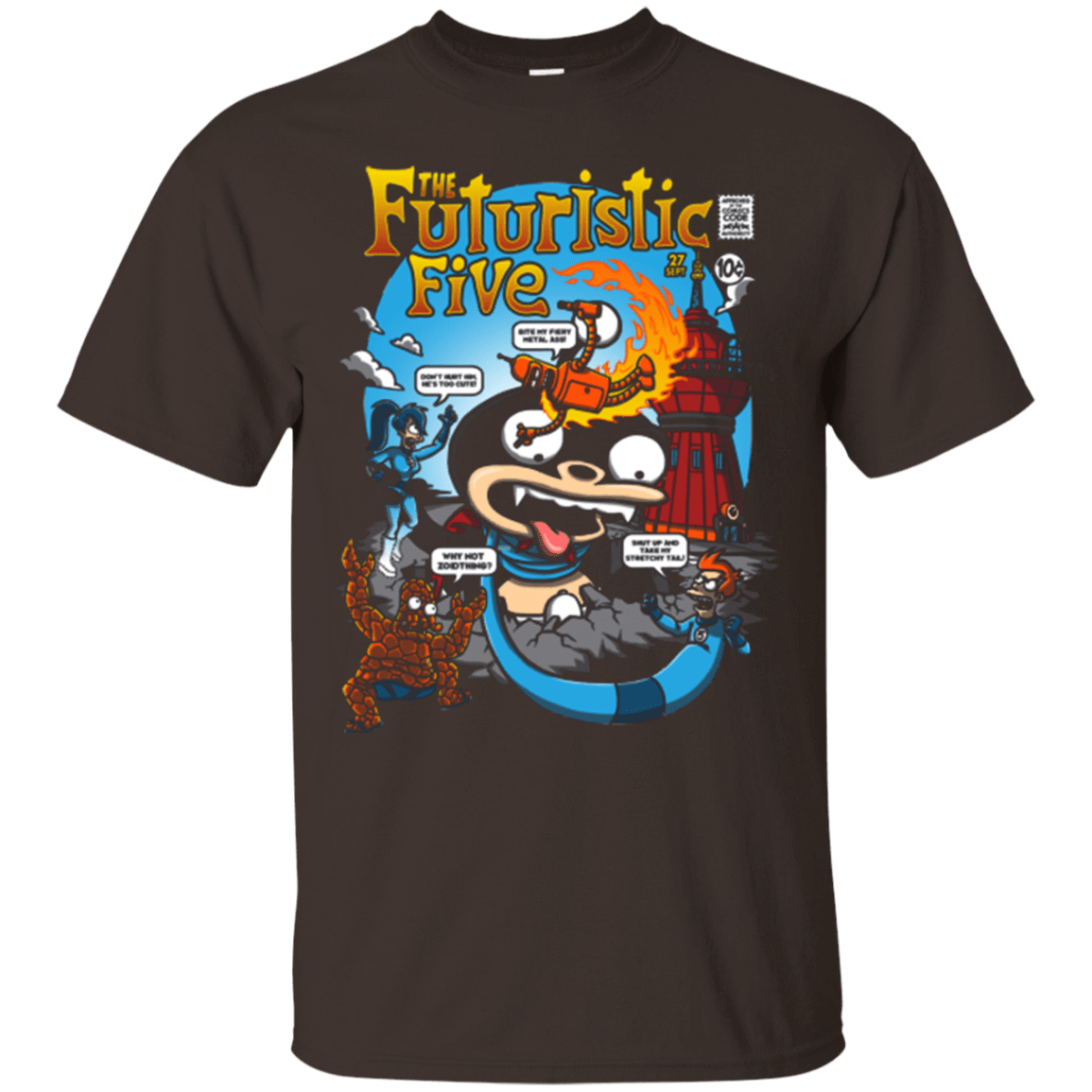 T-Shirts Dark Chocolate / S Futurama Fantastic 4 T-Shirt