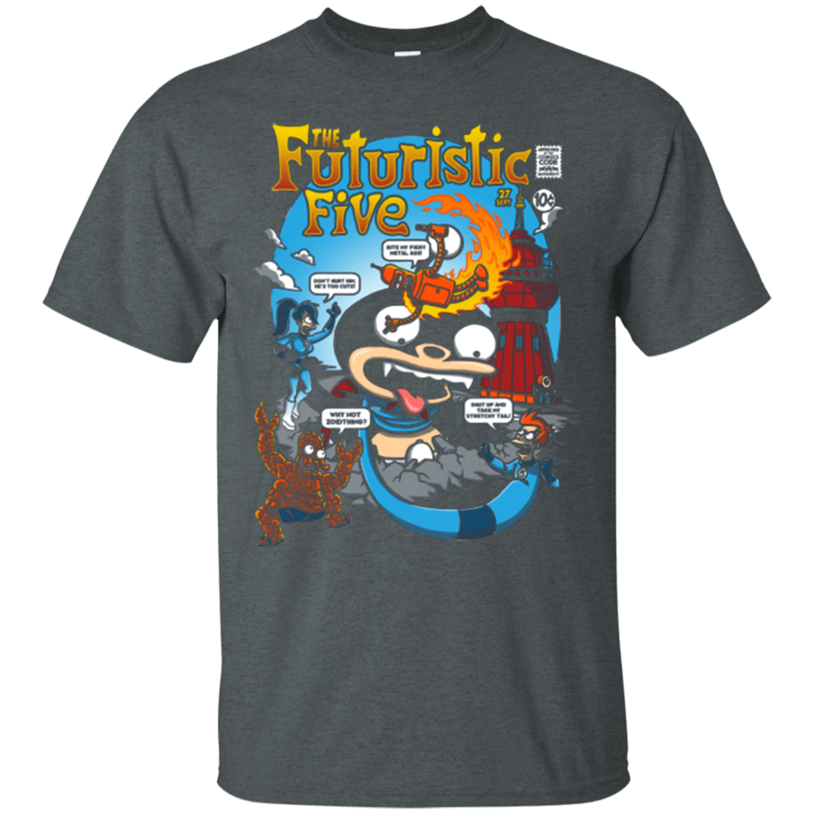 T-Shirts Dark Heather / S Futurama Fantastic 4 T-Shirt