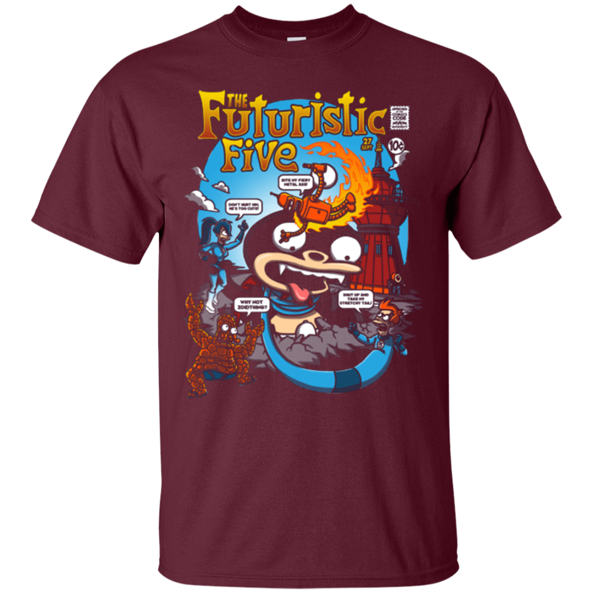 T-Shirts Maroon / S Futurama Fantastic 4 T-Shirt