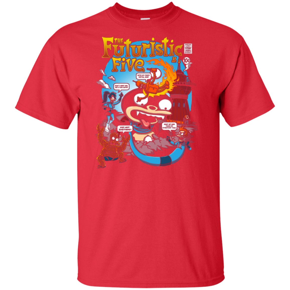 Futurama Fantastic 4 Tall T Shirt Pop Up Tee