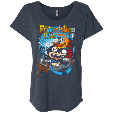 T-Shirts Vintage Navy / X-Small Futurama Fantastic 4 Triblend Dolman Sleeve