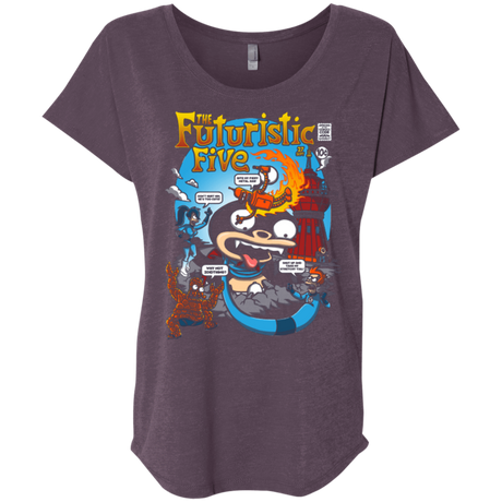 T-Shirts Vintage Purple / X-Small Futurama Fantastic 4 Triblend Dolman Sleeve