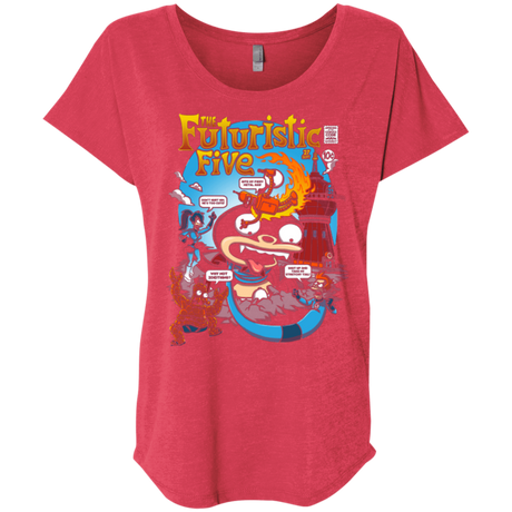 T-Shirts Vintage Red / X-Small Futurama Fantastic 4 Triblend Dolman Sleeve