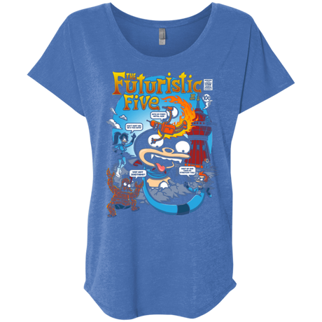 T-Shirts Vintage Royal / X-Small Futurama Fantastic 4 Triblend Dolman Sleeve