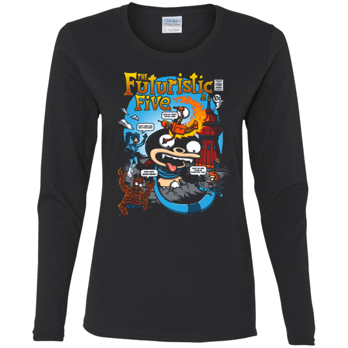 T-Shirts Black / S Futurama Fantastic 4 Women's Long Sleeve T-Shirt