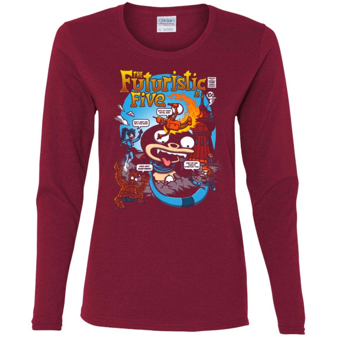 T-Shirts Cardinal / S Futurama Fantastic 4 Women's Long Sleeve T-Shirt