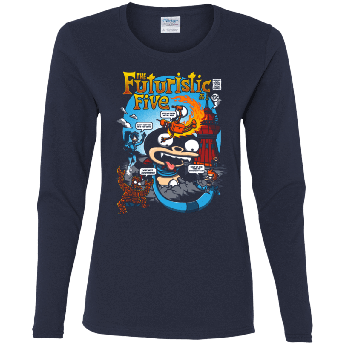 T-Shirts Navy / S Futurama Fantastic 4 Women's Long Sleeve T-Shirt