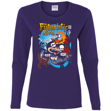 T-Shirts Purple / S Futurama Fantastic 4 Women's Long Sleeve T-Shirt