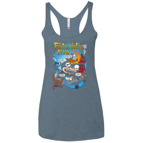 T-Shirts Indigo / X-Small Futurama Fantastic 4 Women's Triblend Racerback Tank