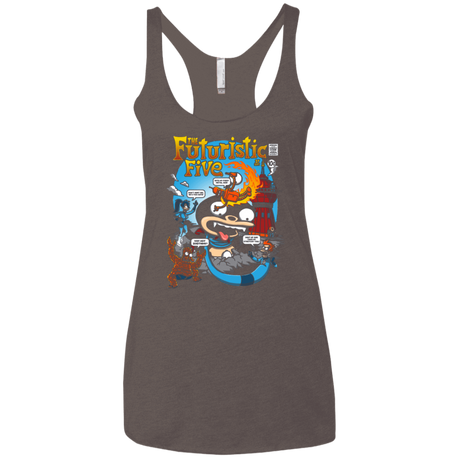 T-Shirts Macchiato / X-Small Futurama Fantastic 4 Women's Triblend Racerback Tank
