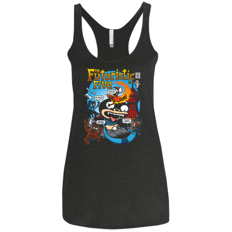 T-Shirts Vintage Black / X-Small Futurama Fantastic 4 Women's Triblend Racerback Tank