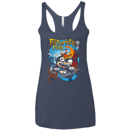 T-Shirts Vintage Navy / X-Small Futurama Fantastic 4 Women's Triblend Racerback Tank