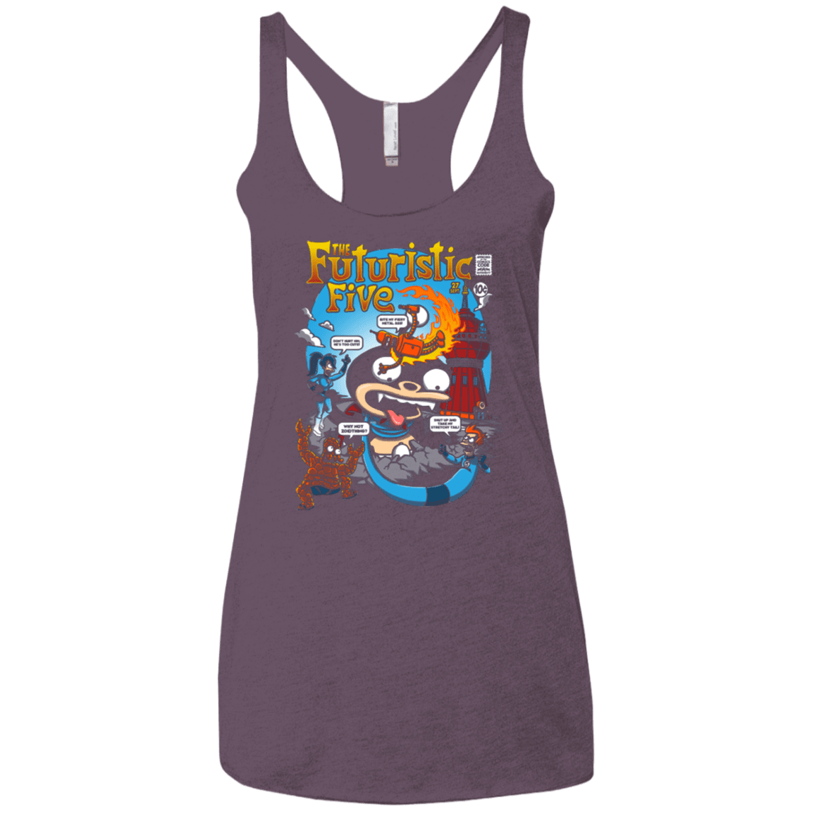 T-Shirts Vintage Purple / X-Small Futurama Fantastic 4 Women's Triblend Racerback Tank