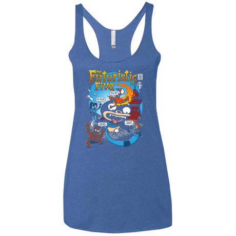 T-Shirts Vintage Royal / X-Small Futurama Fantastic 4 Women's Triblend Racerback Tank