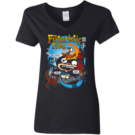 T-Shirts Black / S Futurama Fantastic 4 Women's V-Neck T-Shirt