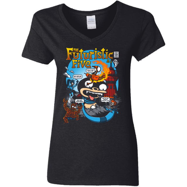 T-Shirts Black / S Futurama Fantastic 4 Women's V-Neck T-Shirt