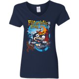 T-Shirts Navy / S Futurama Fantastic 4 Women's V-Neck T-Shirt