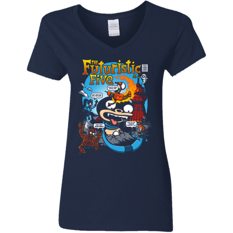 T-Shirts Navy / S Futurama Fantastic 4 Women's V-Neck T-Shirt