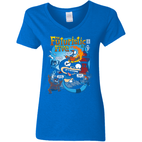 T-Shirts Royal / S Futurama Fantastic 4 Women's V-Neck T-Shirt