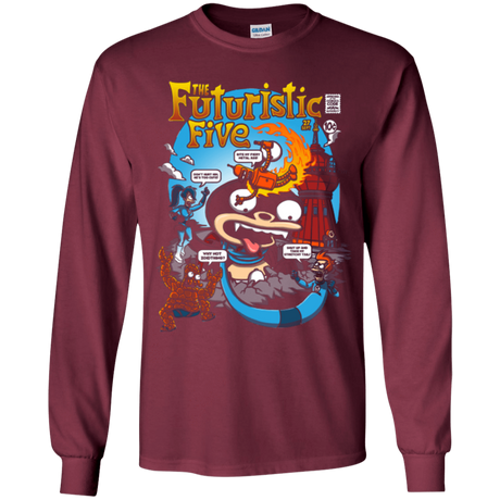 T-Shirts Maroon / YS Futurama Fantastic 4 Youth Long Sleeve T-Shirt