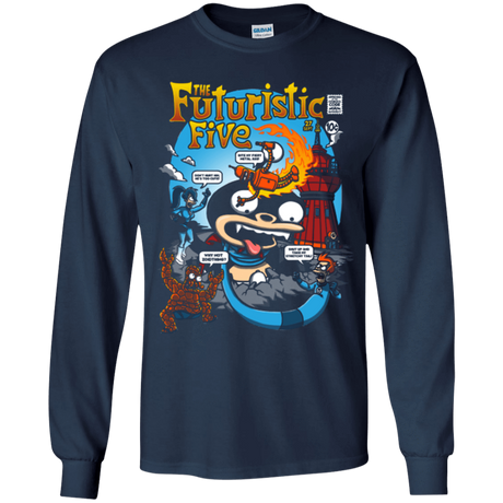 T-Shirts Navy / YS Futurama Fantastic 4 Youth Long Sleeve T-Shirt
