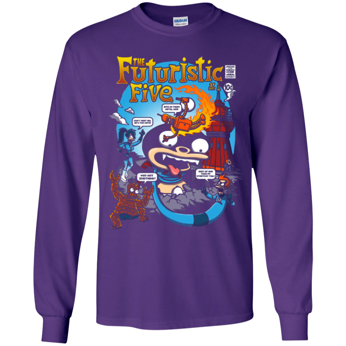 T-Shirts Purple / YS Futurama Fantastic 4 Youth Long Sleeve T-Shirt