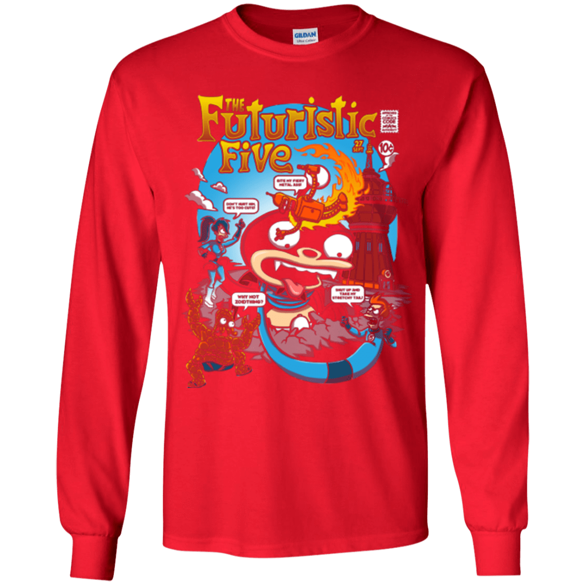 T-Shirts Red / YS Futurama Fantastic 4 Youth Long Sleeve T-Shirt