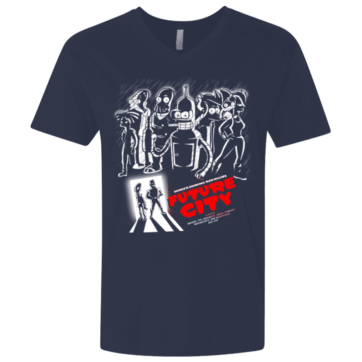 T-Shirts Midnight Navy / X-Small Future City Men's Premium V-Neck