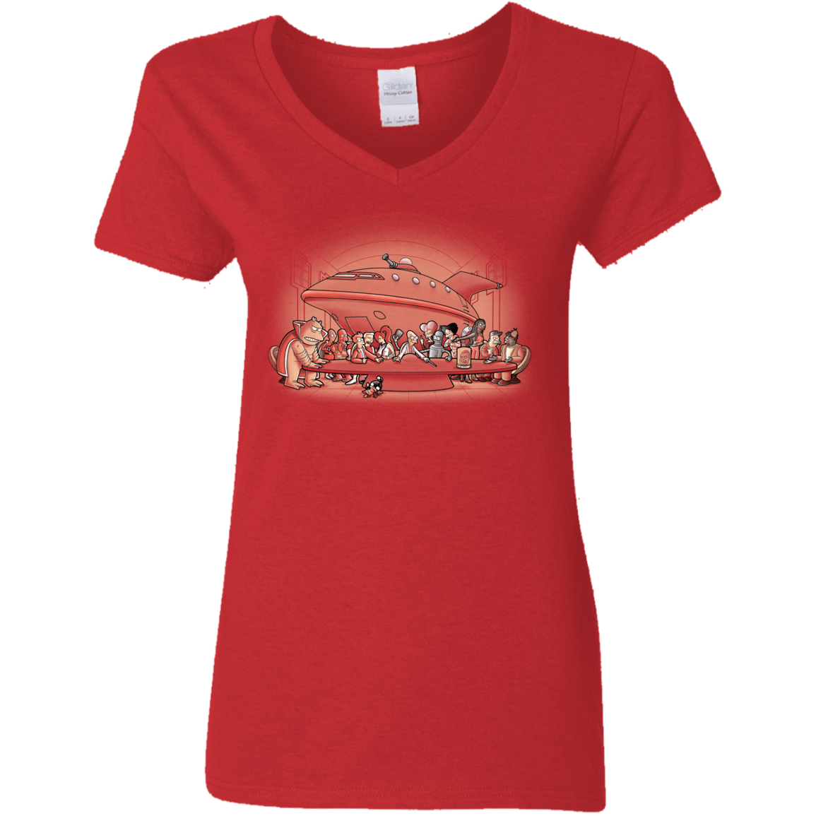 T-Shirts Red / S Future Dinner Women's V-Neck T-Shirt