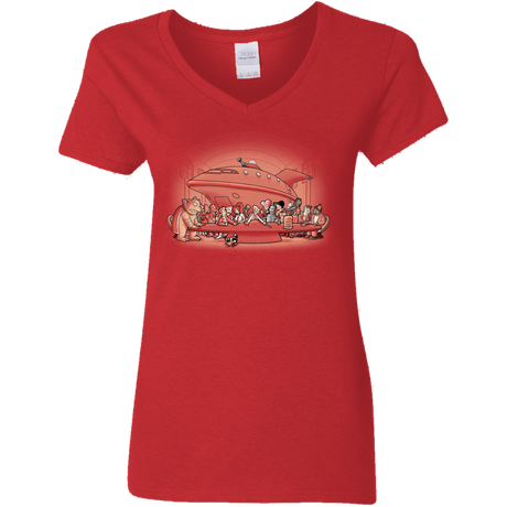 T-Shirts Red / S Future Dinner Women's V-Neck T-Shirt