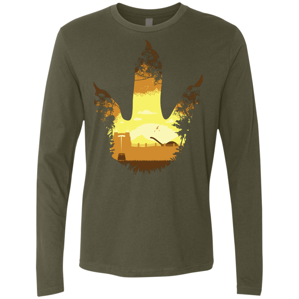 T-Shirts Military Green / S Future Footprints Men's Premium Long Sleeve