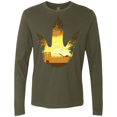 T-Shirts Military Green / S Future Footprints Men's Premium Long Sleeve