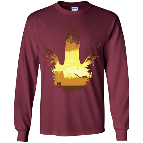 T-Shirts Maroon / YS Future Footprints Youth Long Sleeve T-Shirt
