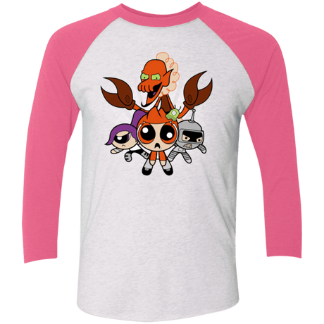 T-Shirts Heather White/Vintage Pink / X-Small Futurepuffs Triblend 3/4 Sleeve