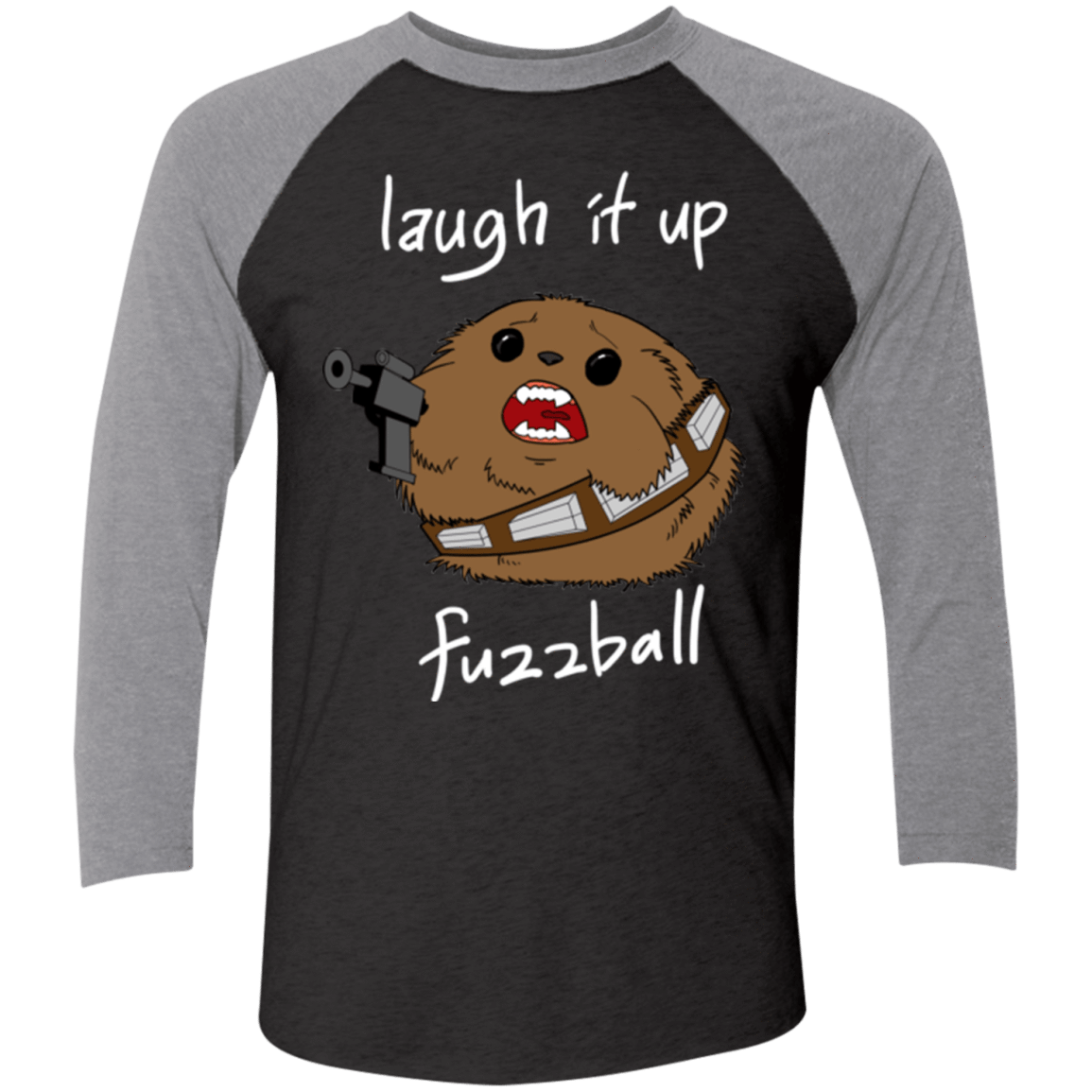 T-Shirts Vintage Black/Premium Heather / X-Small Fuzzball Men's Triblend 3/4 Sleeve
