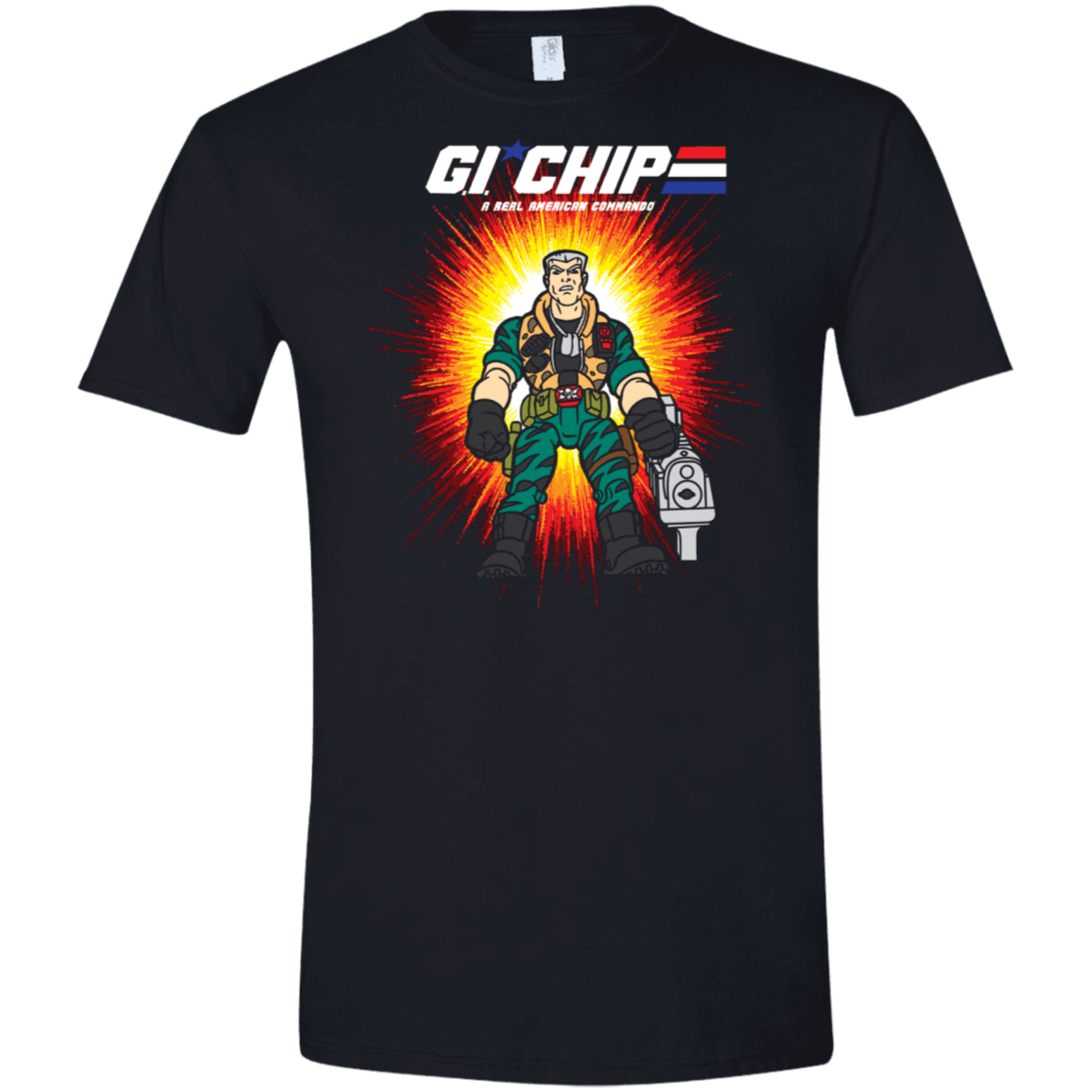 T-Shirts Black / X-Small G.I. Chip Men's Semi-Fitted Softstyle
