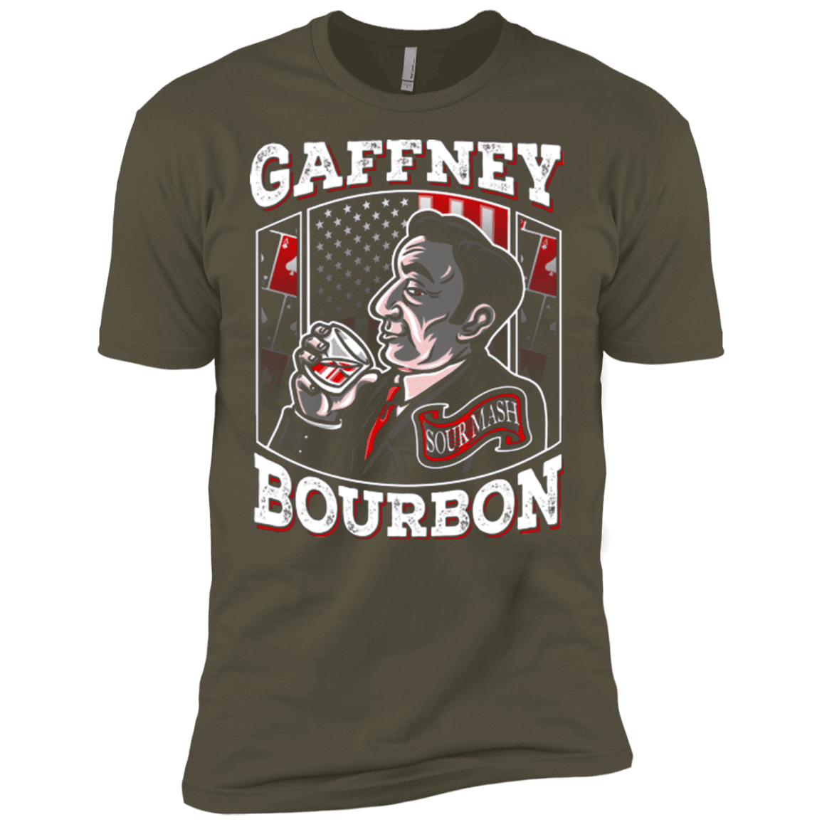 T-Shirts Military Green / X-Small Gaffney Bourbon Men's Premium T-Shirt