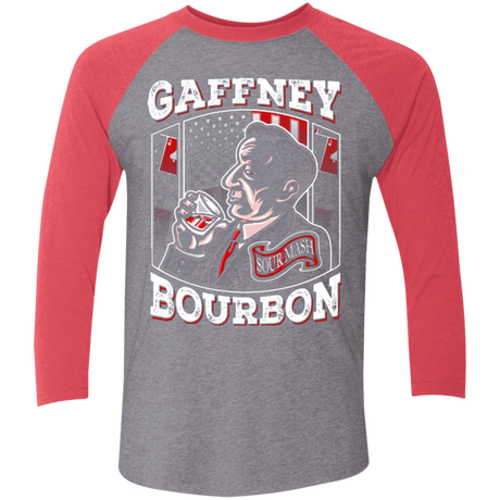 T-Shirts Premium Heather/ Vintage Red / X-Small Gaffney Bourbon Men's Triblend 3/4 Sleeve